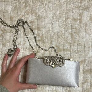 Elegant Silver Clutch Bag
